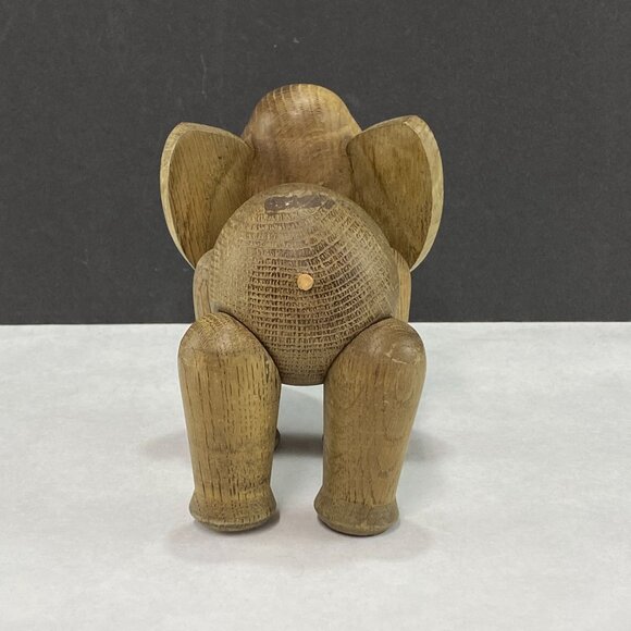 Vintage Zooline Style Jointed Wood Elephant Figurine - Picture 3 of 9